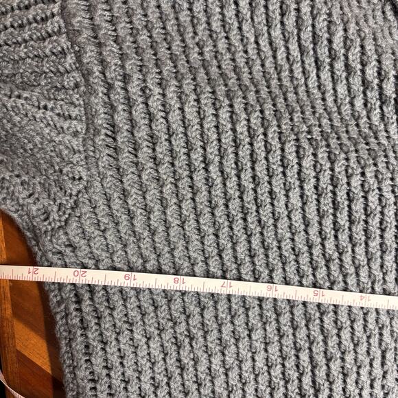 Organic by John Patrick Women's Cardigan Long Line Cashmere Blend Gray Med Shawl - Picture 8 of 11